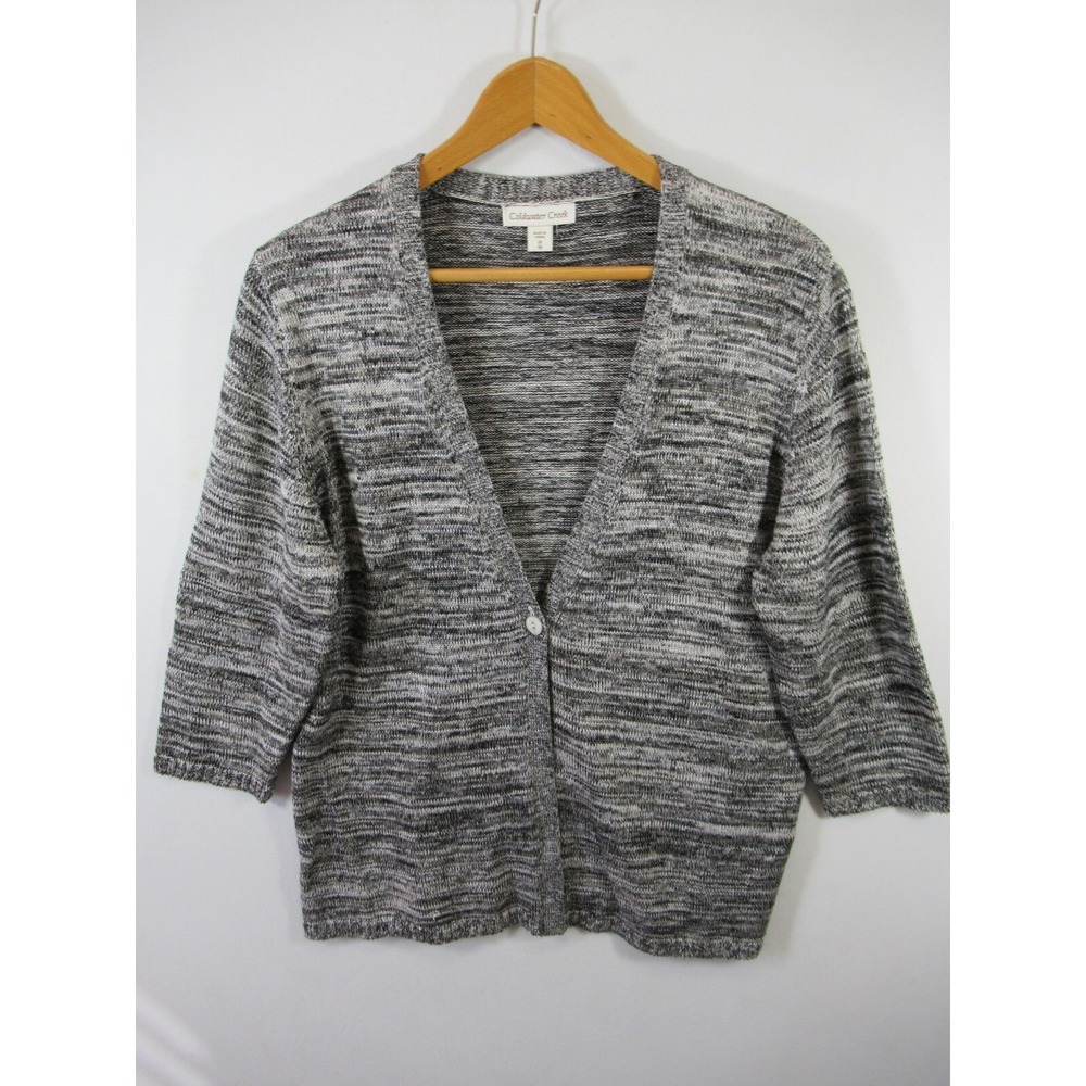 Coldwater Creek Silk Blend Cardigan Sweater Plus Size 1X 3/4 Sleeve Mature